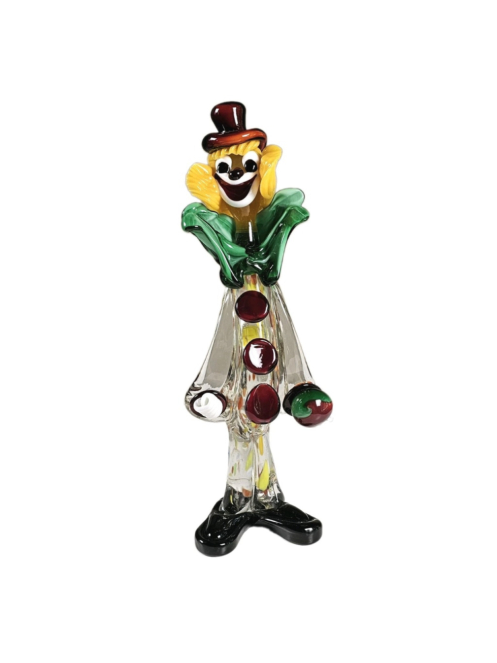 Vintage Koscherak Bros Murano Glass Clown 13.5" Hand Blown Italian Art Figurine